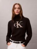 Black Soft Chenille Roll Neck Jumper  Women