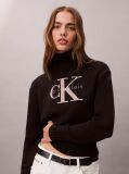Black Soft Chenille Roll Neck Jumper  Women