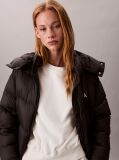 Black Hooded Down Puffer Coat  Women