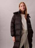Black Hooded Down Puffer Coat  Women