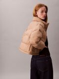 Beige Monogram Down Puffer Jacket  Women