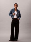 Denim Cropped Zip Up Denim Jacket  Women