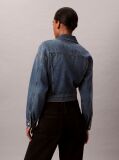 Denim Cropped Zip Up Denim Jacket  Women