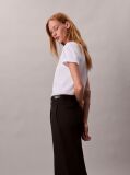 White Glossy Metallic Logo T-shirt  Women