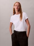 White Glossy Metallic Logo T-shirt  Women
