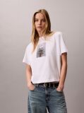 White Flower Photo Print T-shirt  Women