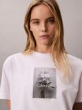 White Flower Photo Print T-shirt  Women