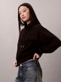 Black Relaxed Premium Terry Hoodie  Women