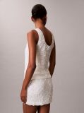 White Sequin Mini Skirt  Women
