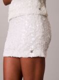 White Sequin Mini Skirt  Women