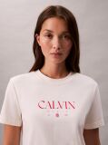 Λευκό T-Shirt Με Γραφικό Τύπωμα Και Slim Γραμμή  Γυναίκα