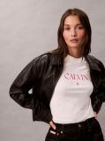 Λευκό T-Shirt Με Γραφικό Τύπωμα Και Slim Γραμμή  Γυναίκα