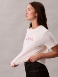 Λευκό T-Shirt Με Γραφικό Τύπωμα Και Slim Γραμμή  Γυναίκα