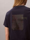 Blue  Short Sleeve Boxy Print Graphic T-Shirt  Women