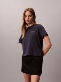 Blue  Short Sleeve Boxy Print Graphic T-Shirt  Women