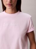 Ροζ Κλασικό T-Shirt Με Foil Λογότυπο  Γυναίκα