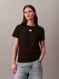 Black Soft Cotton Badge T-shirt  Women