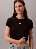 Black Soft Cotton Badge T-shirt  Women