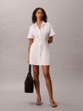 White Cotton Poplin Mini Shirt Dress  Women