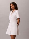 White Cotton Poplin Mini Shirt Dress  Women