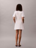 White Cotton Poplin Mini Shirt Dress  Women