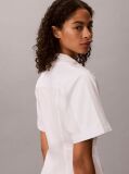 White Cotton Poplin Mini Shirt Dress  Women