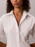 White Cotton Poplin Mini Shirt Dress  Women