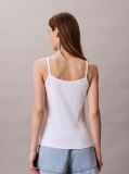 White Ribbed Cotton Cami Top  Women