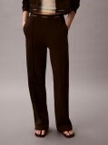 Brown Logo Waistband Wide Leg Joggers  Women