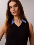 Blue Everyday style with effortless comfort. A sleeveless midi dress with a collar, designed for versatile styling. Stand out wherever you go  Women