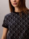 Blue Emblem Print Crew Neck T-Shirt  Women