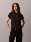 Black Script Logo Classic T-Shirt  Women