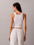 White Embroidered CK Logo Rib Tank Top  Women