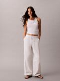White Embroidered CK Logo Rib Tank Top  Women