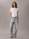 White Monologo Crew Neck T-Shirt  Women