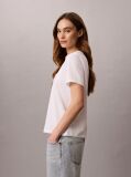 White Monologo Crew Neck T-Shirt  Women