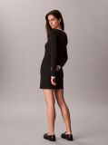 Black Logo Graphic Rib Mini Dress  Women