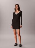 Black Logo Graphic Rib Mini Dress  Women