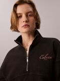Black Relaxed Quarter Zip Sweatshirt  Women