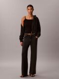 Black Cotton Terry Wide Leg Trousers  Women