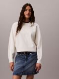 White Textured Knit Monogram Jumper  Women