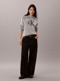 Black Monogram Graphic Ribbed Jumper  Women