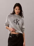Black Monogram Graphic Ribbed Jumper  Women