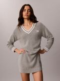 Grey Cotton Knit Jumper Dress  Women