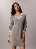 Grey Cotton Knit Jumper Dress  Women