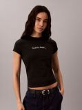 Μαύρο Στενό T-shirt Με Λογότυπο Καρδιά  Γυναίκα