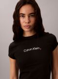 Μαύρο Στενό T-shirt Με Λογότυπο Καρδιά  Γυναίκα