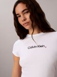 White Slim Heart Logo T-shirt  Women
