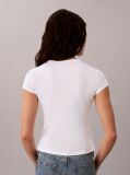 White Slim Heart Logo T-shirt  Women