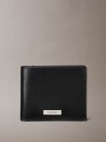 Black Plaque Logo Bifold Wallet  Men